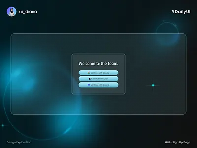 [01] Sign Up Page design exploration glassmorphism glassmorphisme website sign in sign up simple sign up simple ui design ui ui design challenge uiux design web design