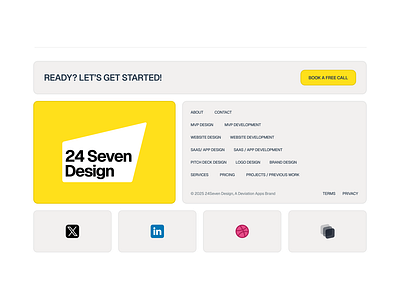 Footer for 24Seven Design Agency Website design agency website footer design website design