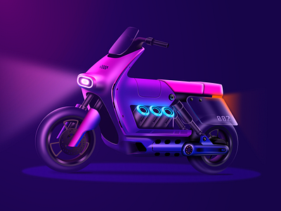 Nodah 002 Bike | Made in Figma 3d battery bike figma future illustration light madeinfigma material