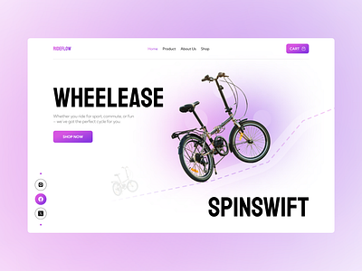 Rideflow - Landing Page bicycle dribbble landingpage post rideflow shots ui webdesign