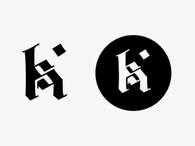 Family Monogram blackletter family fraktur h monogram s