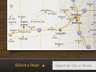 MotoRoute 2 dropdown folds map motorcycle paper route search texture wood