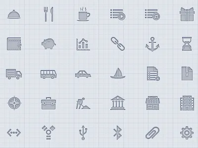 Glyphs 32px glyphs icons pictograms