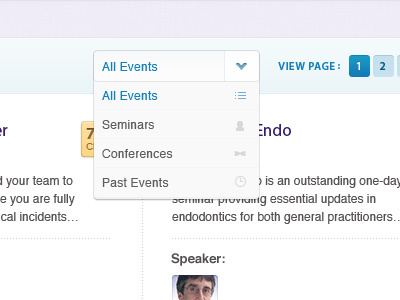 select drop down filters menu options pagination select