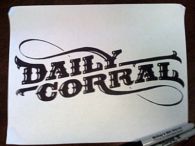 Daily Corral lettering logo process