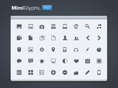 Mimi Glyphs free psd file 16px free glyph icon icons psd small