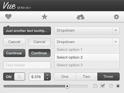 Vue - preview dark grey freebie ui kit
