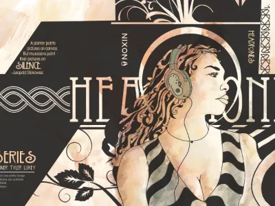 Nixon Headphone Package art nouveau headphone illustration music