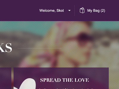 The Color Purple ecommerce fashion header purple