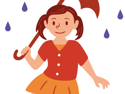 Some Raindrops girl illustration rain umbrella vector