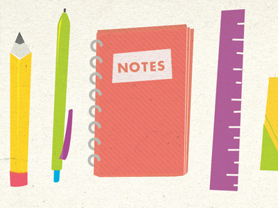 School supplies illustration texture