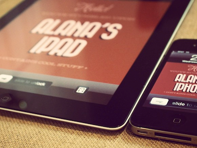 iPad + iPhone Branding branding identity interface ipad iphone lettering personal branding red white