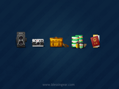 my camera/film/bag/passport bag camera icon leica painting
