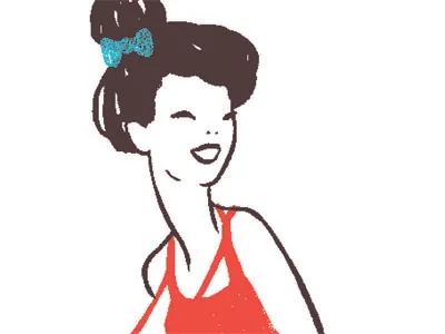 Red Lady bow lady red sorryyourehappy topknot