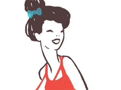 Red Lady bow lady red sorryyourehappy topknot