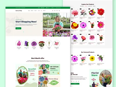 Online Flower Store eCommerce Website UI Design business cms design ecommerce flower graphic design multivendor online store ui ux website