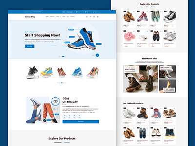 Online Shoe Store eCommerce Website UI Design business cms design ecommerce graphic design online shoe store ui ux website