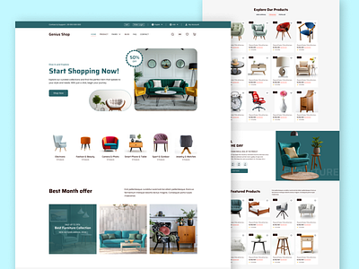 Online Furniture Store eCommerce Website UI Design business cms design ecommerce furniture graphic design online store ui ux website