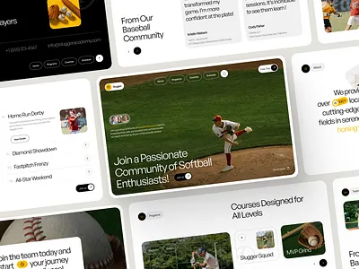 Slugger - Softball Academy Website baseball clean club landing page minimalist modern softball softball club sport sport landingpage sport website ui uidesign uiux user interface ux website