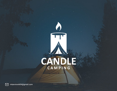 Candle Camping Logo Design. brand book brand identity brand logo branding business camp camping candle creative fire forest graphic design incense logo logos minimal minimalist wood