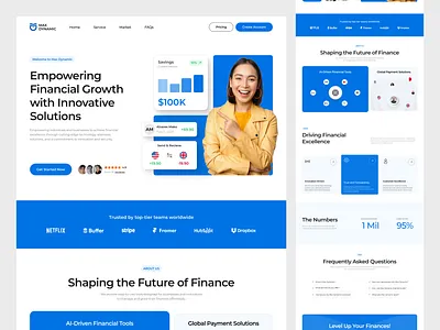 Max Dynamic - Website Landing Page banking design ewallet exchange finance financial fintech landing page startup ui uidesign ux wallet web web design