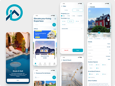 Real Estate App - Buy, Rent, Sell Properties - App UI Design android app appmockup appsourcecode creativedesign design designinspiration flutter homefinder logo mobile appdevelopment mobileappconcept mobileappdesign moderndesign propertyfinder propertymanagement realestateapp smarthomesearch ui userexperience