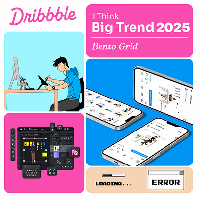 I think Big Trend 2025 is a Bento Grid bentogrid character graphicdesigner illustration uidesign