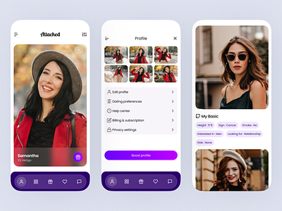 Attached - A social Media App app branding design figma landing page ui uiux user interface web design