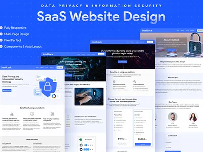 InteliLock SaaS Website data responsive web design saas website security ui ux design web design