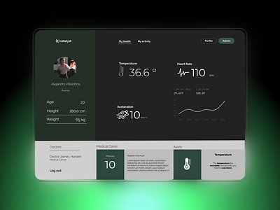 Profile Dashboard Health dashboard design health sports ui ux web