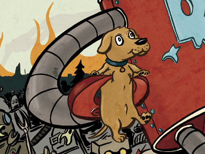 Robo Pup dog fire flames puppy robot