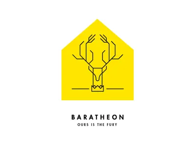 A Song of Ice and Fire / Game of Thrones / Baratheon house sigil crest fantasy minimal modern sigil