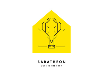 A Song of Ice and Fire / Game of Thrones / Baratheon house sigil crest fantasy minimal modern sigil