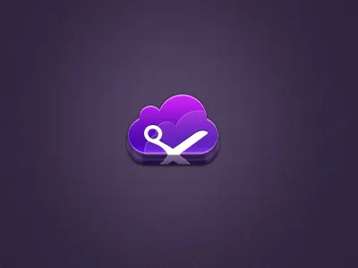 Cut the cloud icon 3d cut icon