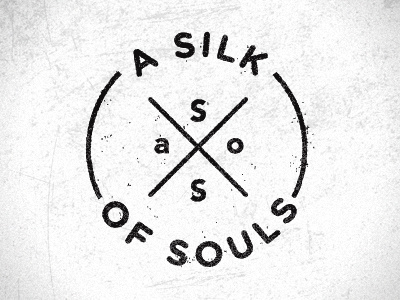 Silky black and white circle cross gray logo type x