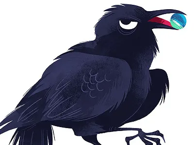 Crow crow illustration marble