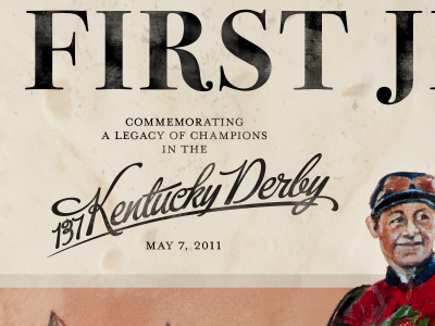 First Jewel oil painting kentucky derby type typography