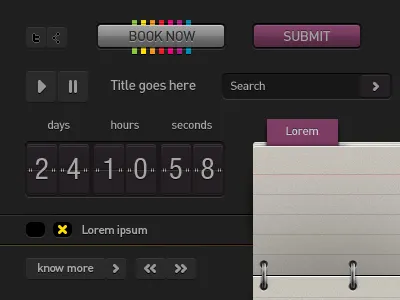 Dark Ui Sample Final buttons dark ui website