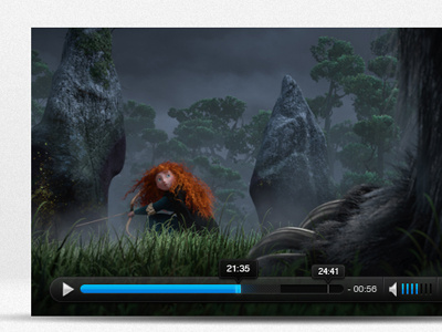 Video Player blue dark grey player timeline tool tip video volume