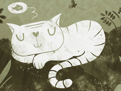 Nap Cat cat green illustration spacedown