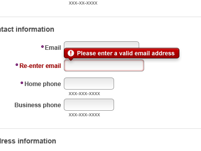 Form Error ! alert error field error form form error form field pop over pop over red ui