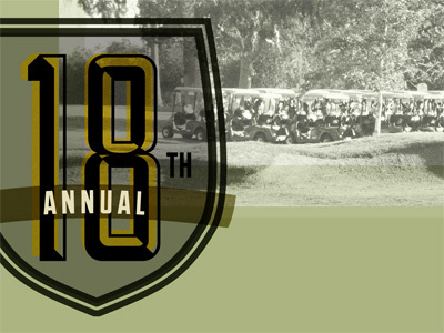 18th Annual badge golf green lost type yellow