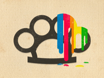 Punch The Rainbow brass knuckles grunge rainbow texture vector