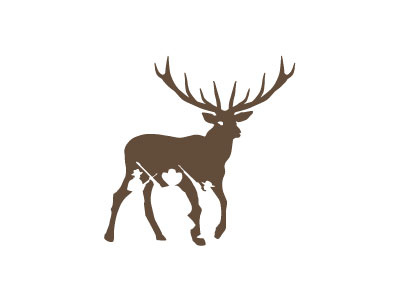 Hunterrace Peter Vasvari and animal antler barrel brown concealed deer hunter logo negative positive silhouette space terrace