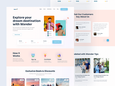 Travel Landing Page branding clean design graphic design homepage landing page layout lifestyle shape tour travel travel landing page travel website ui uidesign user experience userinterface web web design website