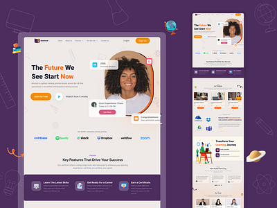 Amstud- E-learning Platform branding e learning edutech graphic design landingpage landingpages learning ui