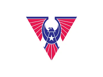 Victory Hawk Logo america animal aviation awesome logo bird blue branding company drone eagle fly hawk logo ideas logo inspiration red star technology v letter vet wing