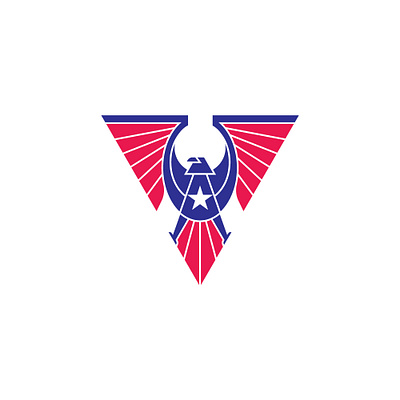 Victory Hawk Logo america animal aviation awesome logo bird blue branding company drone eagle fly hawk logo ideas logo inspiration red star technology v letter vet wing