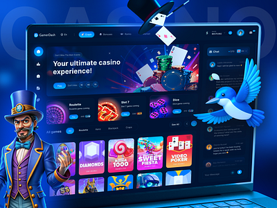 Gambling Website - Casino Betting betting casino casino design casino game casino ui casino website crypto casino dashboard gambling game game interface homepage online poker slot machine slot online slots web design website website design