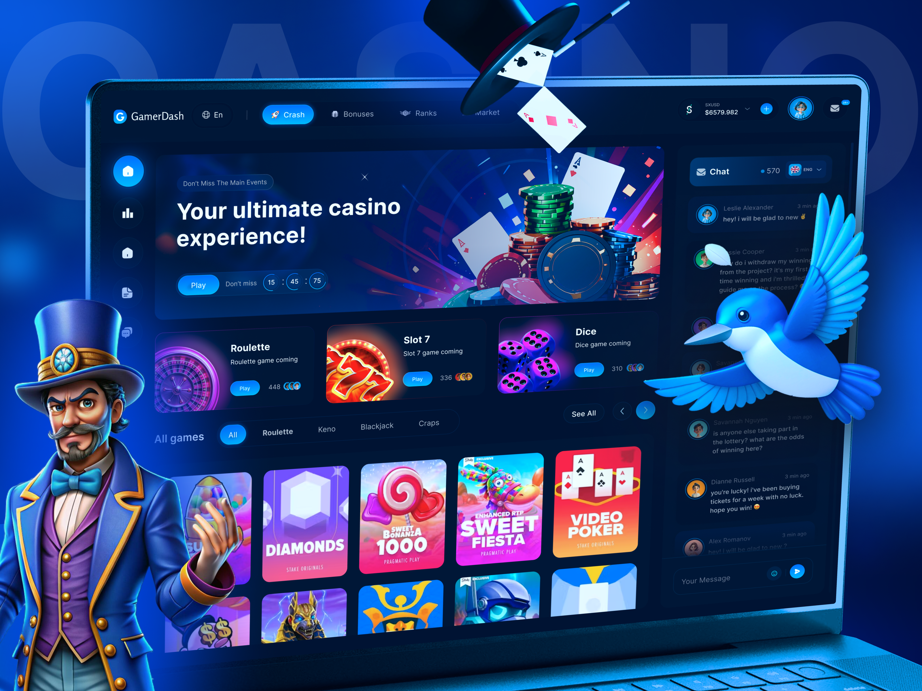 Example of Casino Website Design.
